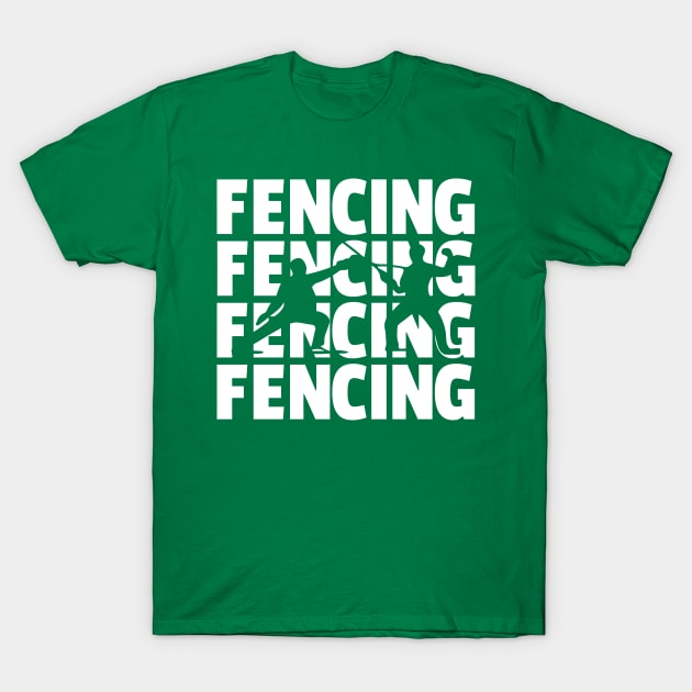 Men Fencing Silhouette Sword Foil T-Shirt by tanambos